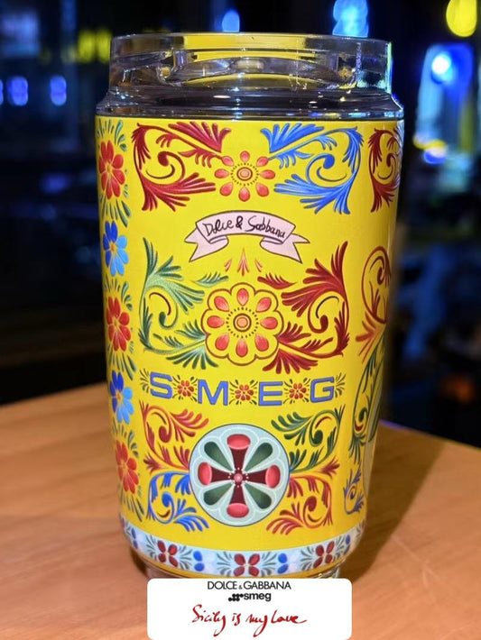 Mug Thermique Smeg x Dolce & Gabbana – Édition Jaune “Sicily Is My Love”